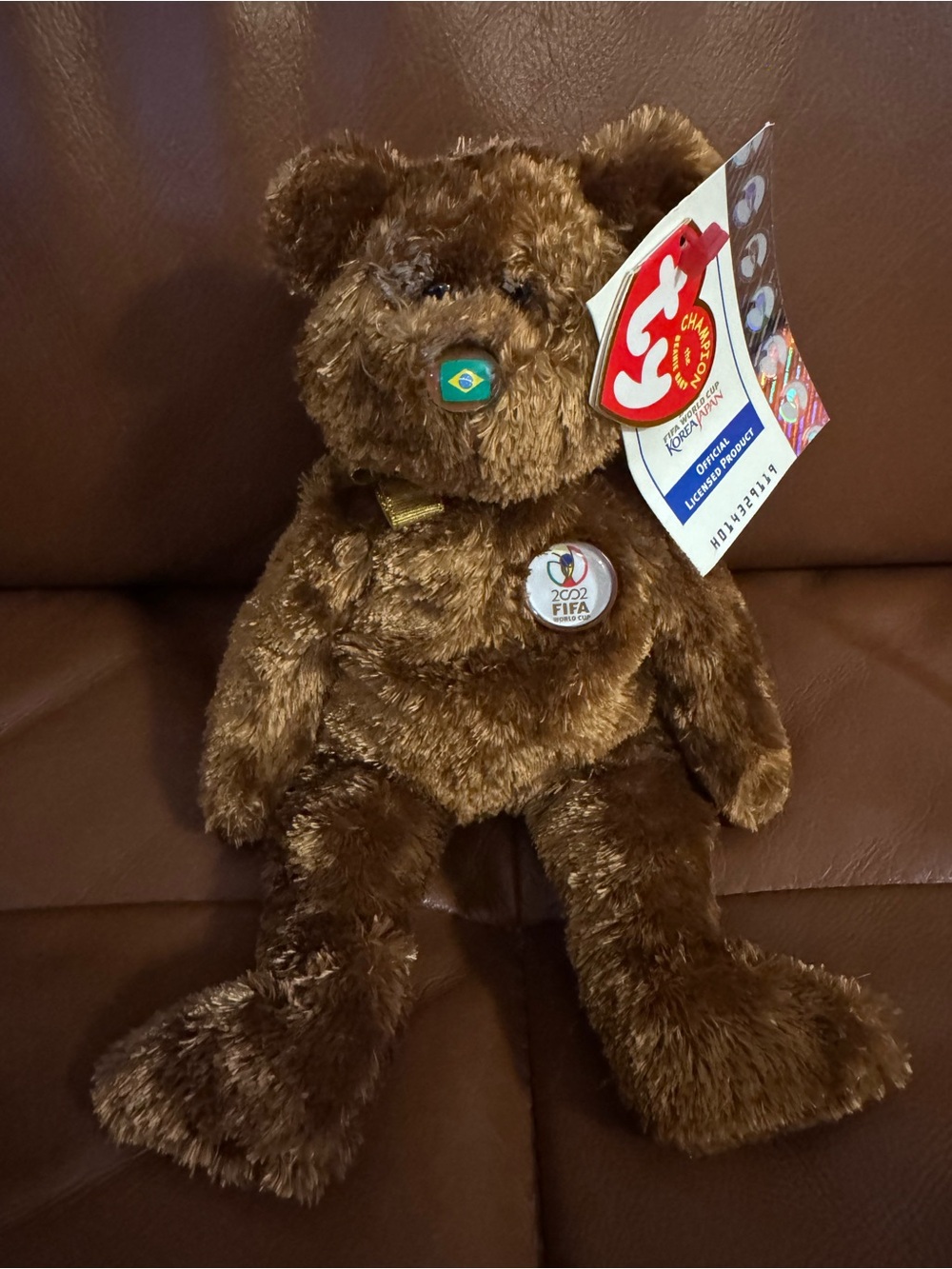 Ty Beanie Baby "Champion" Bear - 2002 FIFA World Cup Brazil Edition NWT